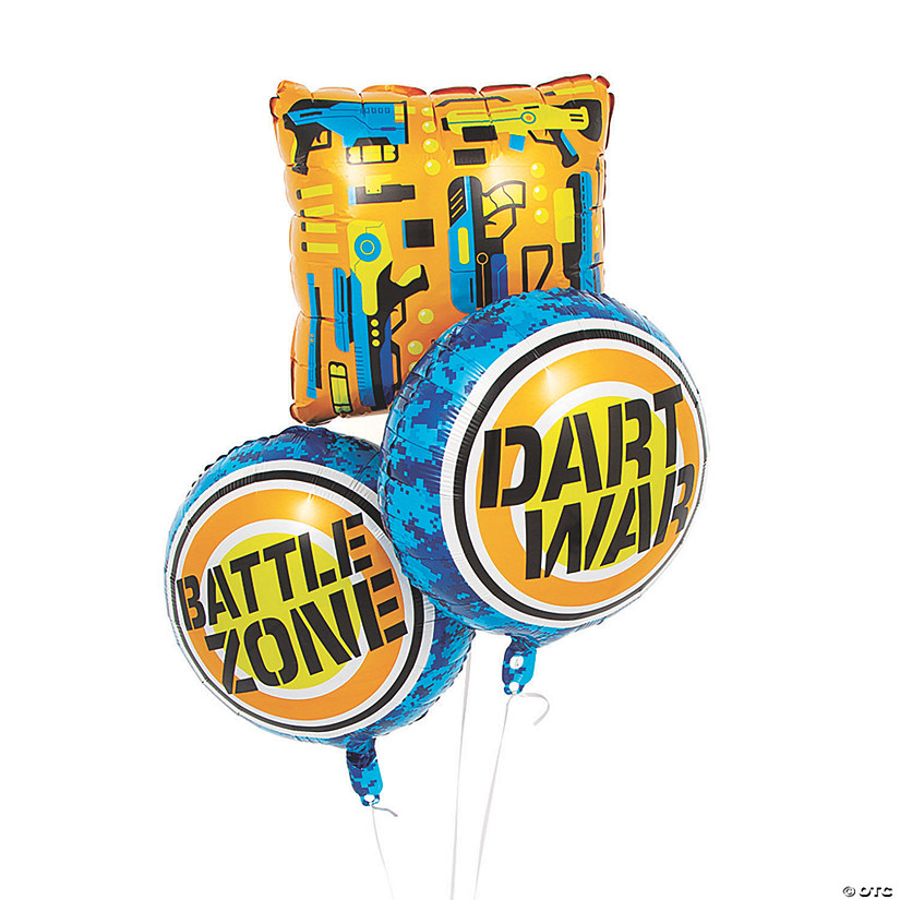 Dart Battle 18" Mylar Balloon Set - 3 Pc. Image