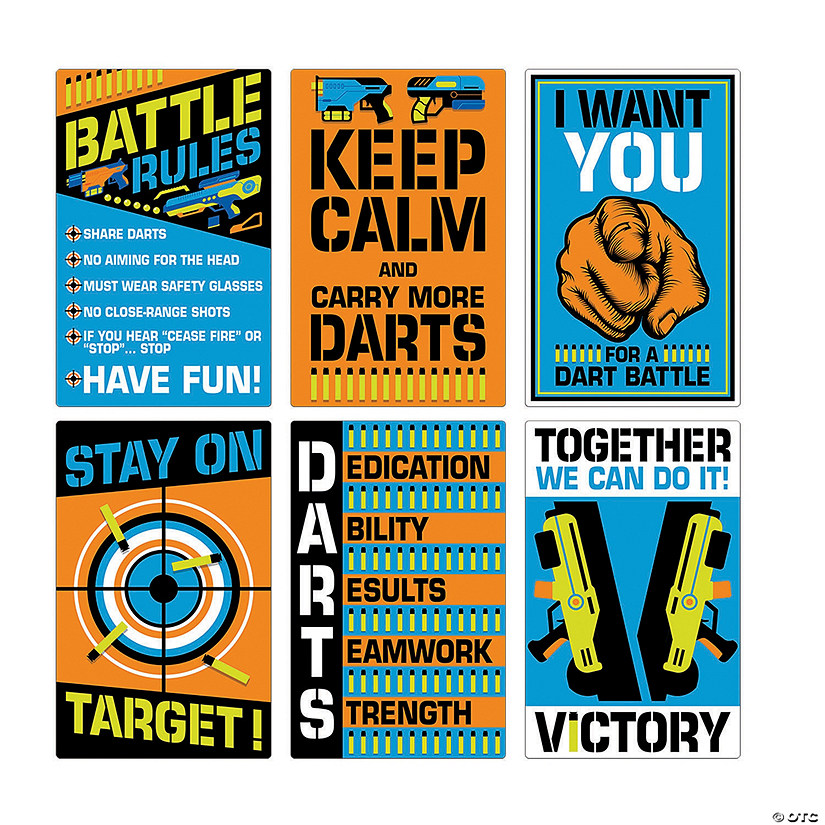 Dart Battle Party Wall Cutouts - 6 Pc. Image