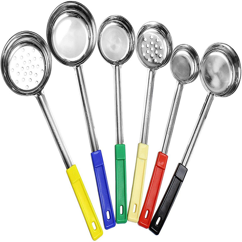 Darware Portion Control Serving Spoons (6-Piece Ladle Set); w 1/4 Cup, 1/2 Cup, 3/4 Cup & 1 Cup (2, 4, 6, 8 oz) & 1/2 & 1 Cup Utensils/Spoodles Image