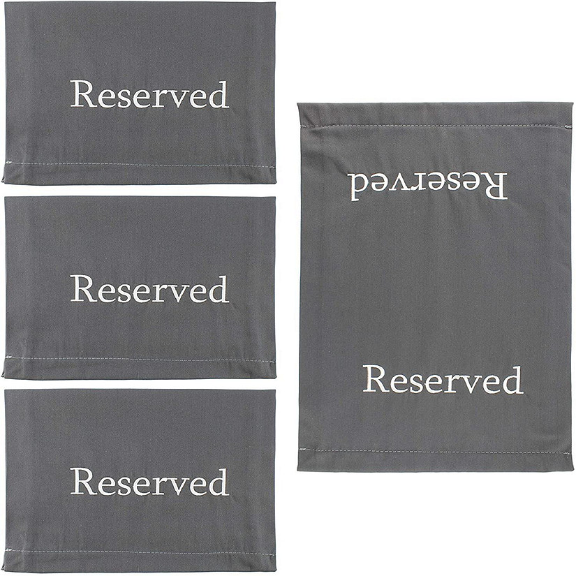 Darware Reserved Chair/Pew Cloths (4-Pack, Gray); Reserved Signs for Pews, Chairs, and Events Image