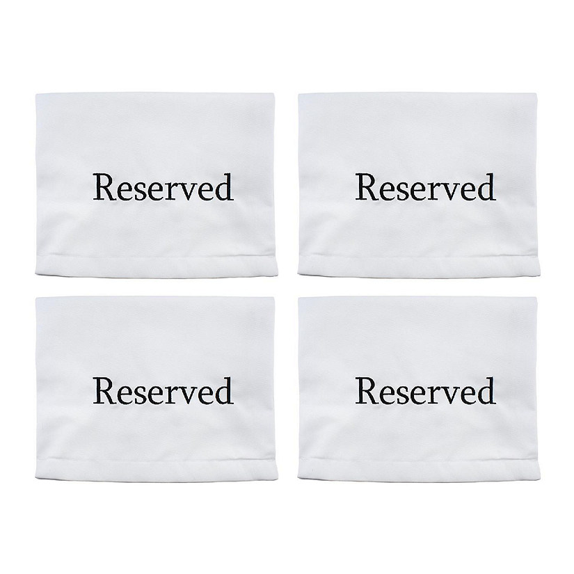 Darware Reserved Chair/Pew Cloths (4-Pack, White); Reserved Signs for Pews, Chairs, and Events Image