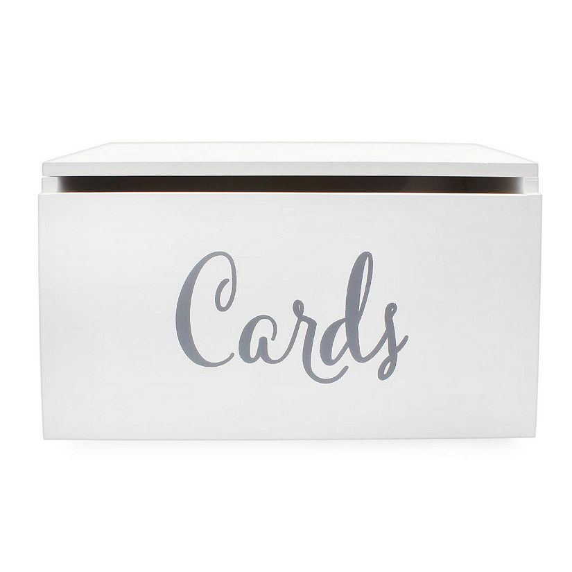 Darware Wooden Wedding Card Box for Reception, White Decorative Card Receiving Box for Birthdays, Showers, Graduations and More Image