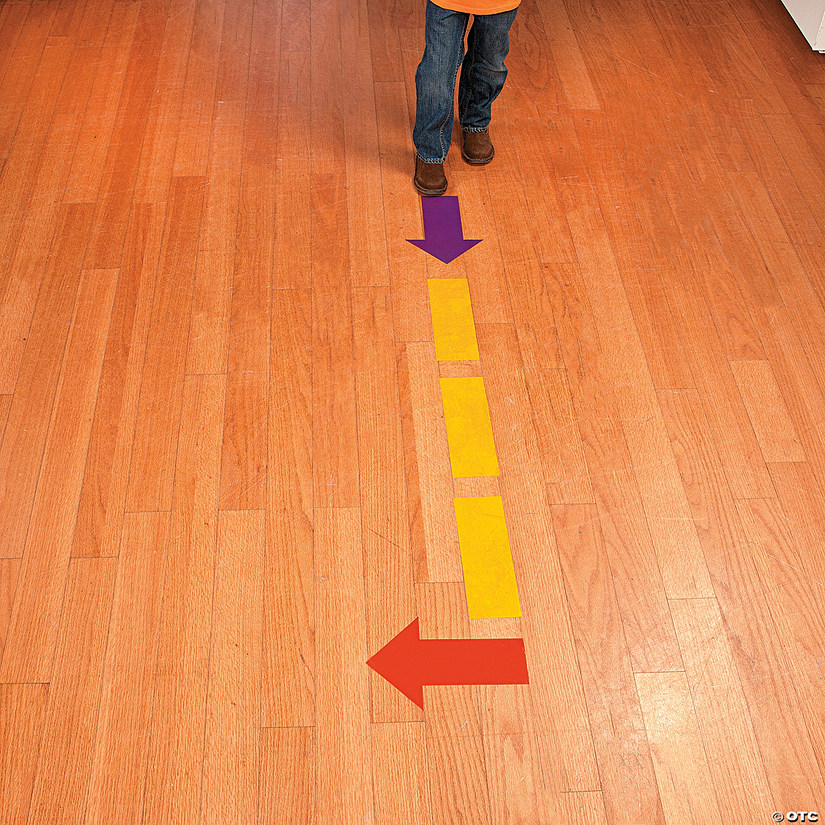 Dash Lines & Arrows Floor Decals - 12 Pc. Image