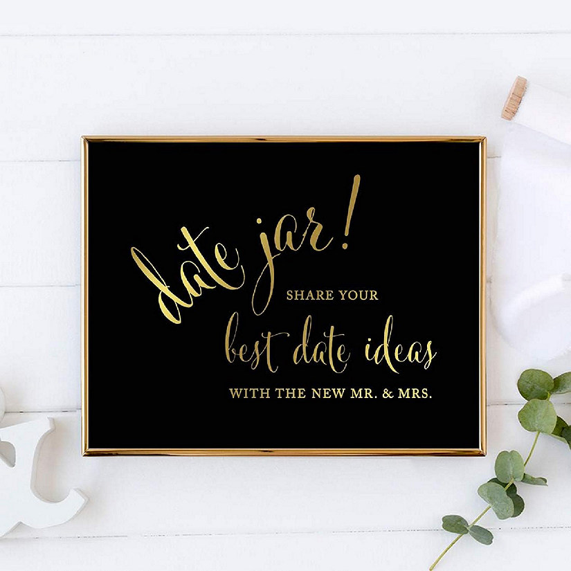 Date Jar Ideas Black Gold 8.5x11 Image