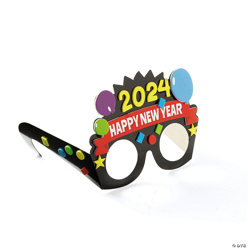 Dated New Year Glasses Craft Kit - Makes 12 Image