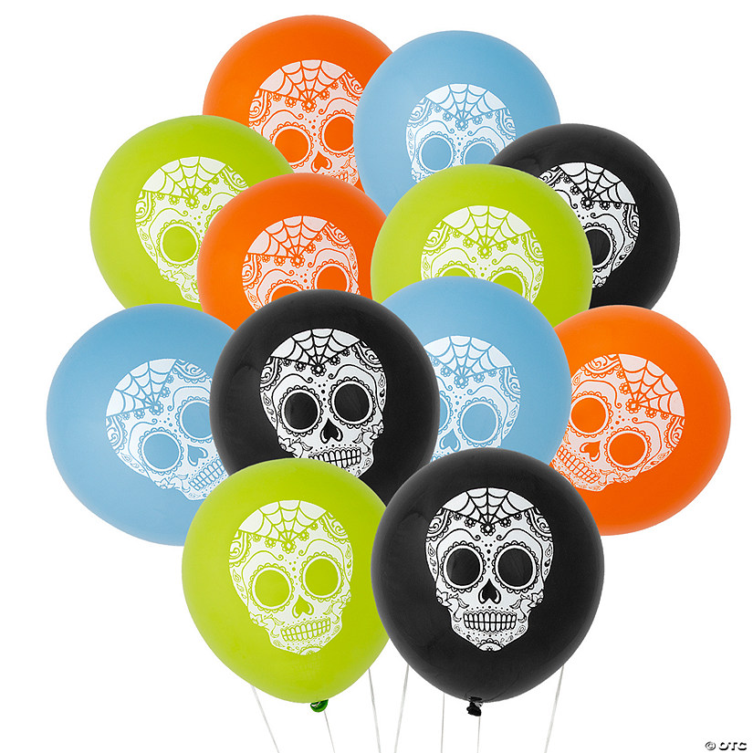 Day of the Dead 11" Latex Balloons - 12 Pc. Image