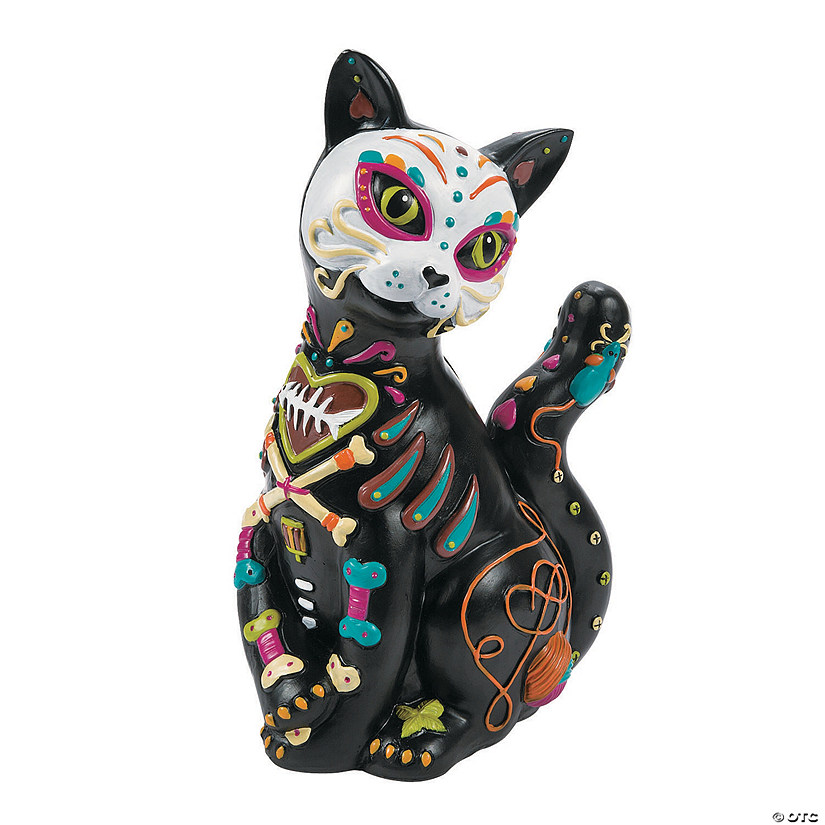 Day of the Dead Cat Halloween Decoration Image