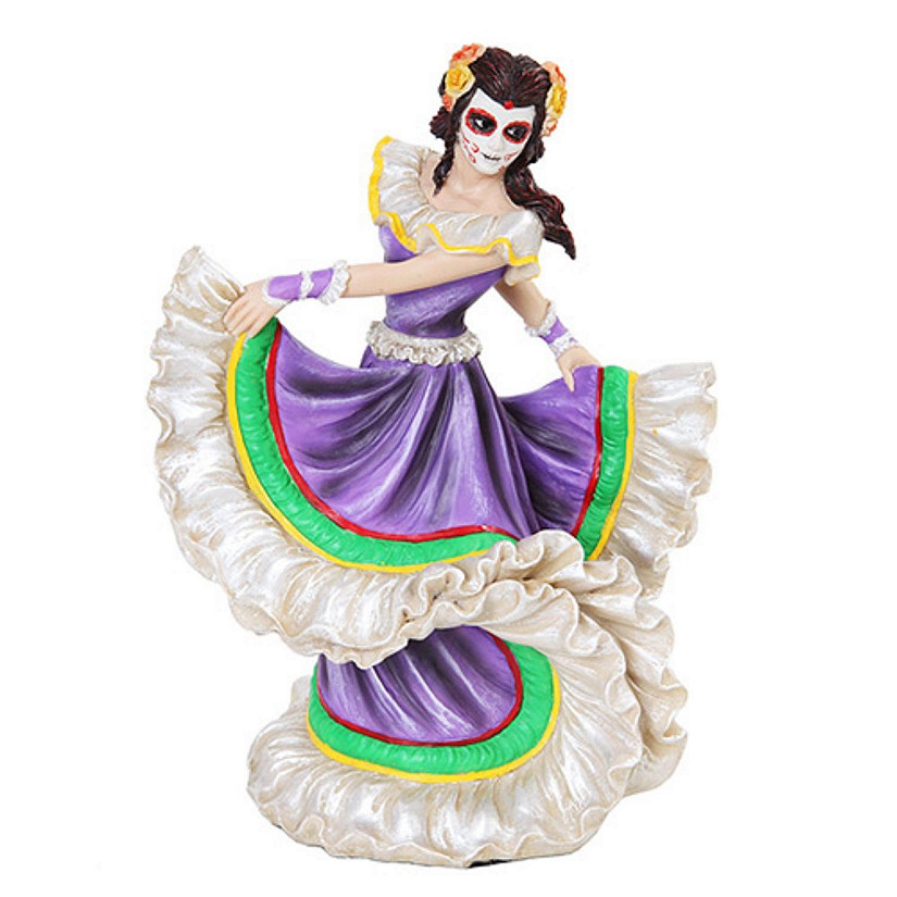 Day of the Dead Dancer with Purple Dress Figurine Image