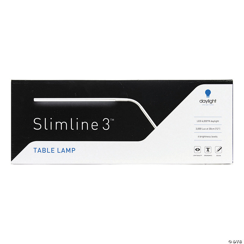 Daylight Slimline 3 Table Lamp-Brushed Chrome Image