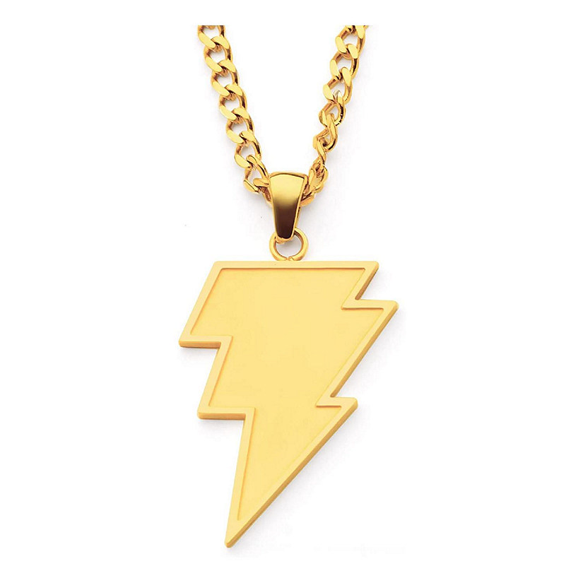 DC Black Adam Lightning Bolt Stainless Steel Pendant Necklace Image