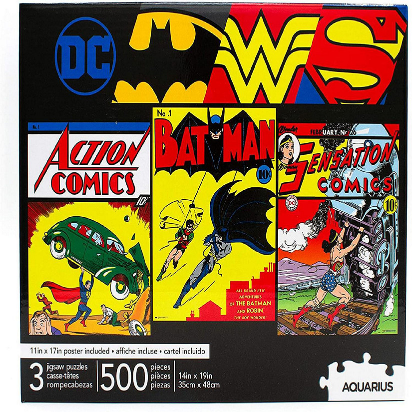 DC Comics 500 Piece Jigsaw Puzzles  Set of 3 Image