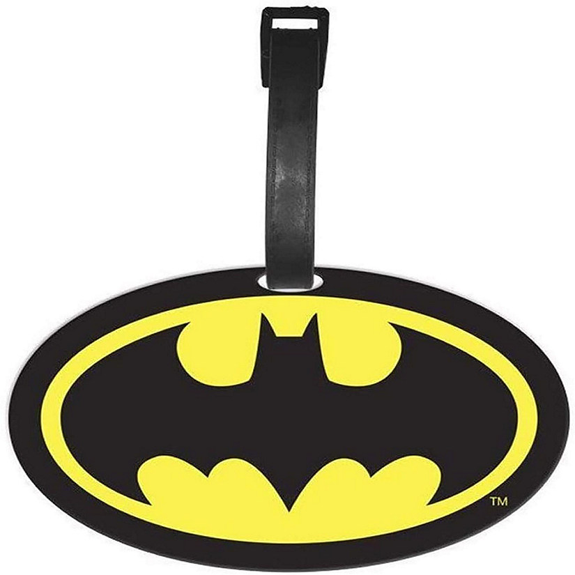 DC Comics Batman Logo Travel Luggage Tag With Suitcase ID Card Label Image