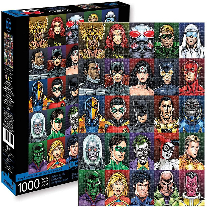 DC Comics Faces 1000 Piece Jigsaw Puzzle Image