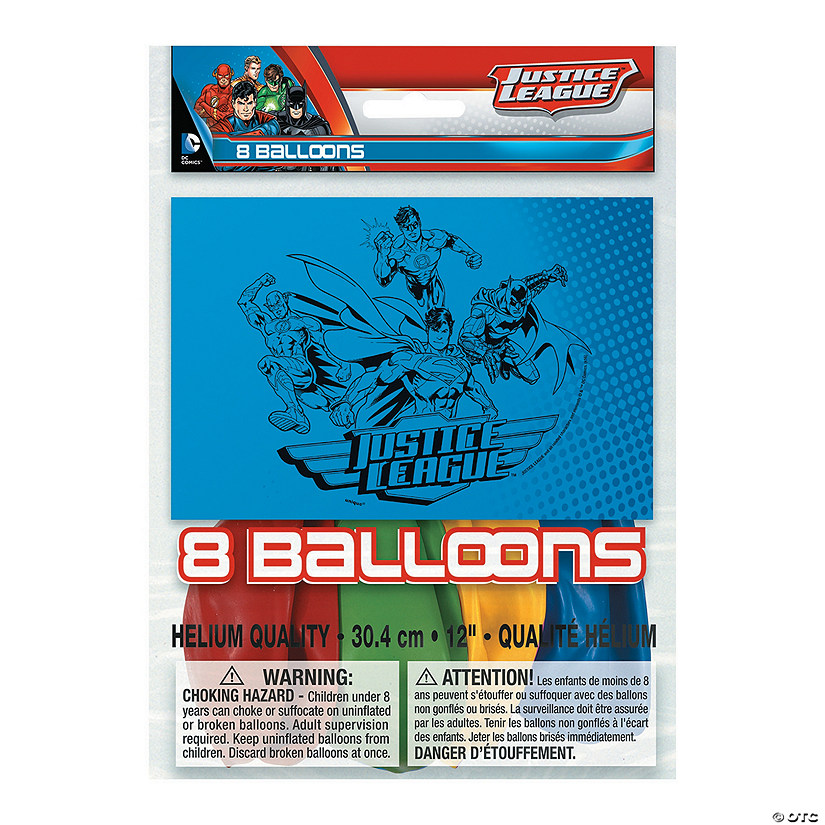 DC Comics Justice League&#8482; 12" Latex Balloons - 8 Pc. Image