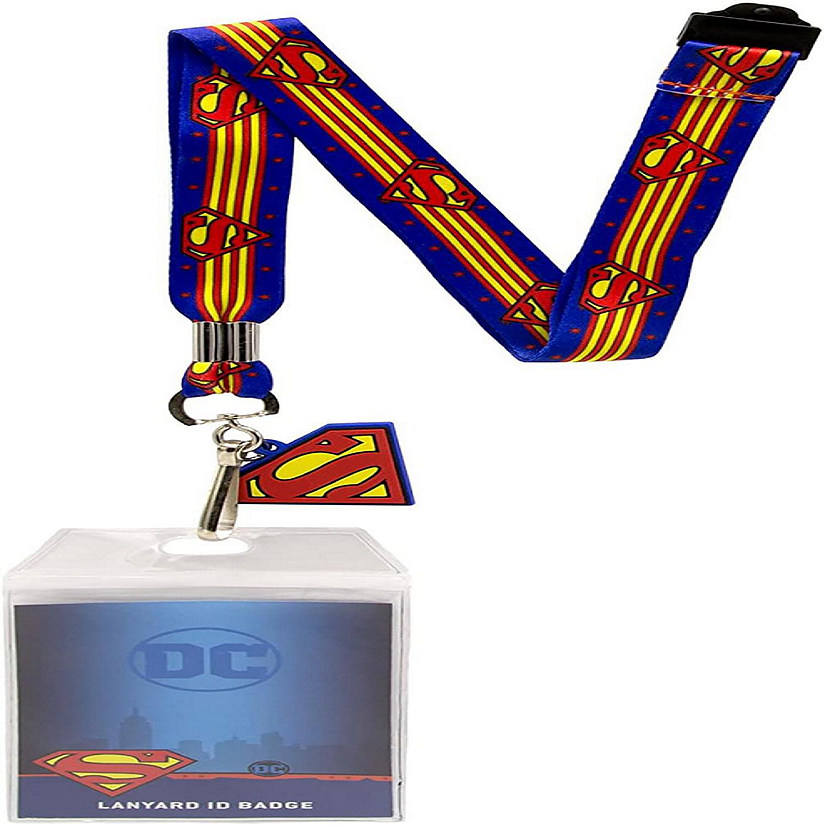 DC Comics Superman 22-Inch Lanyard With ID Badge Holder And Logo Charm Image