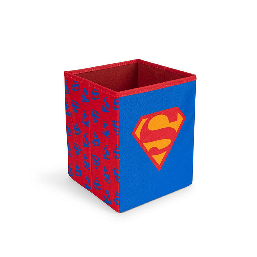 DC Comics Superman Logo Storage Bin Cube Organizer  11 Inches Image