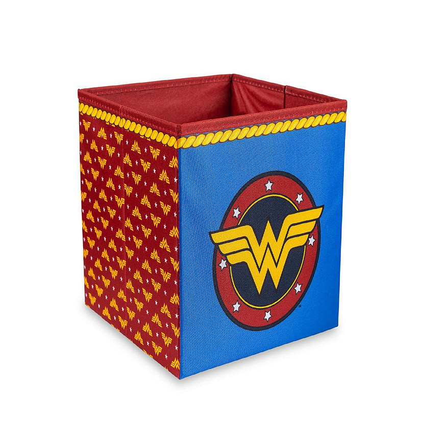 DC Comics Wonder Woman Logo Storage Bin Cube Organizer  11 Inches Image