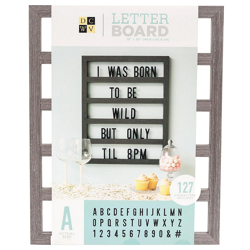 DCWV Backless Letterboard 16"X20"-Grey Oak Image