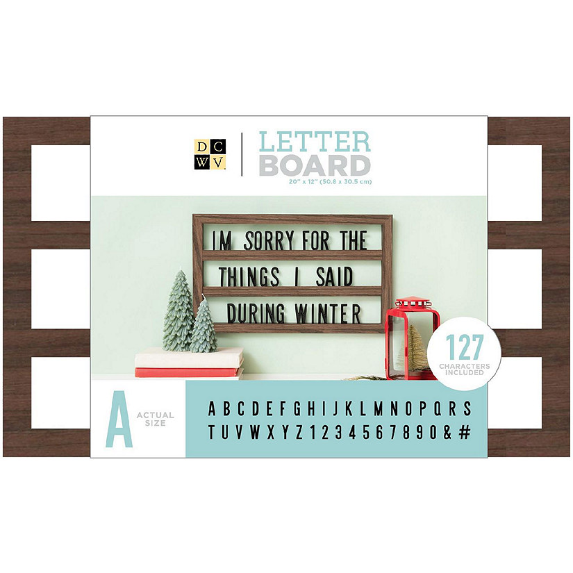 DCWV Backless Letterboard 20"X12"-Walnut Image