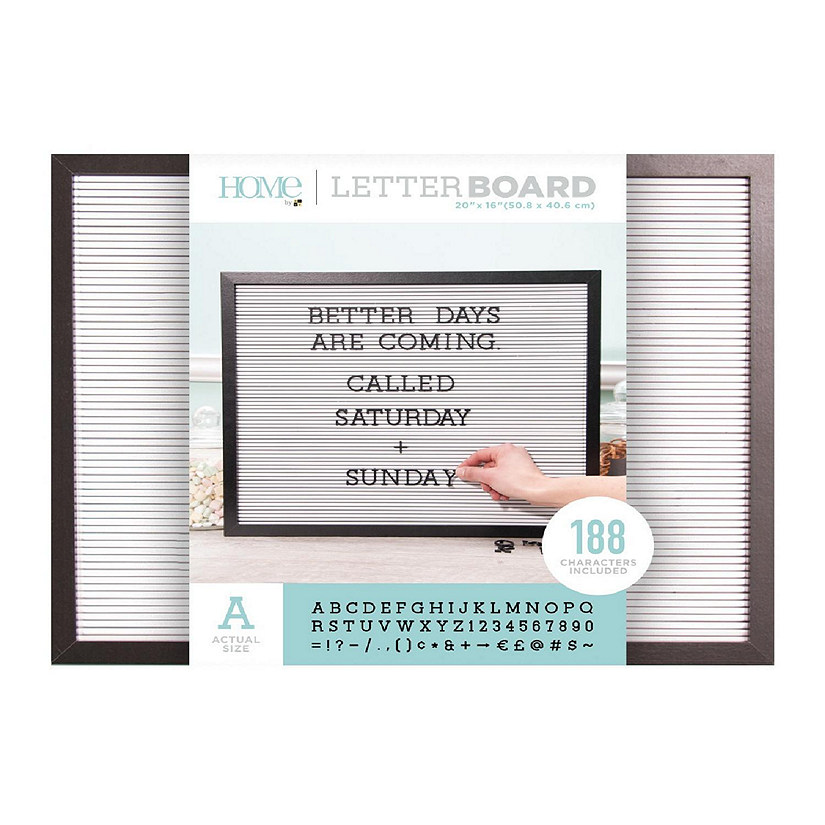 DCWV Framed Letterboard 20"X16"-Black W/White Insert Image