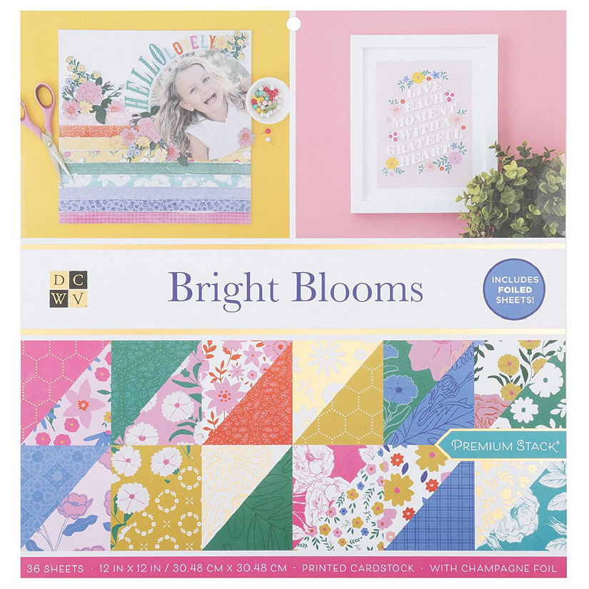 DCWV Premium Paper 12"X12" 36/Pkg-Bright Blooms Image