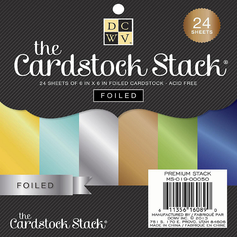 Dcwv Stack 6 X 6 Solid Foil Cardstock  24 Sheets Pack Image