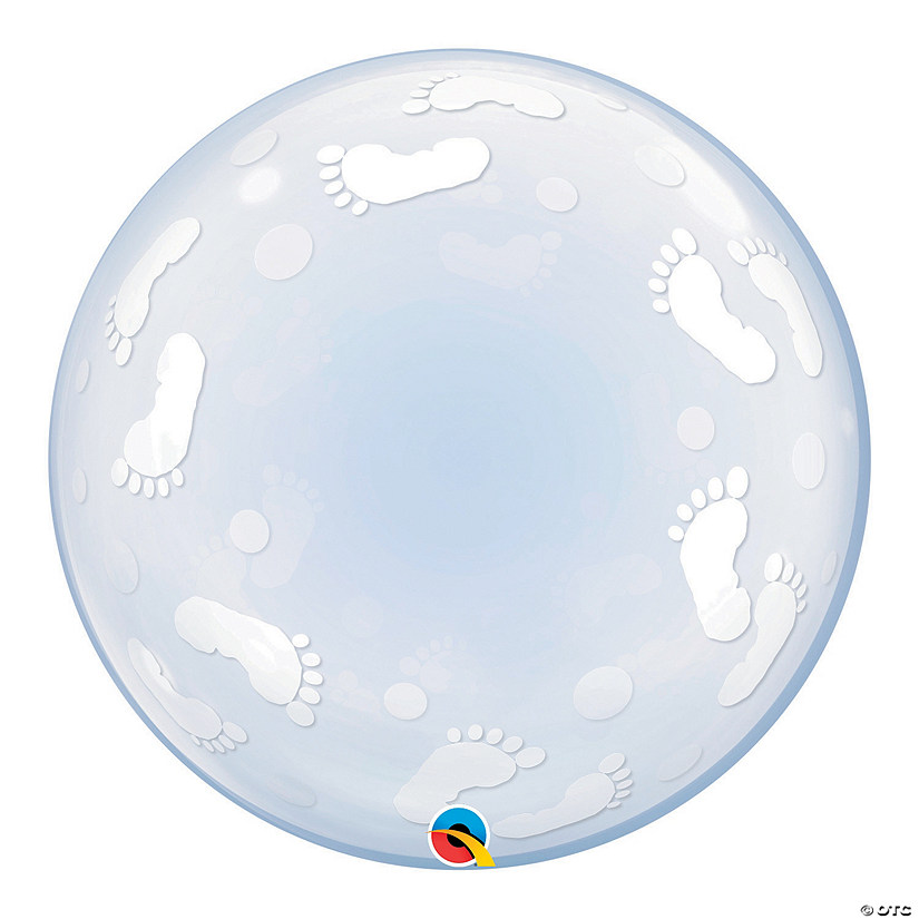 Deco He or She Footprints 24" Bubble Balloon Image
