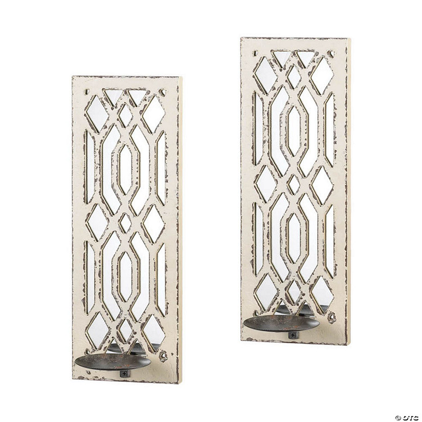 Deco Mirror Candle Wall Sconce (Set Of 2) 17.25" Tall Image
