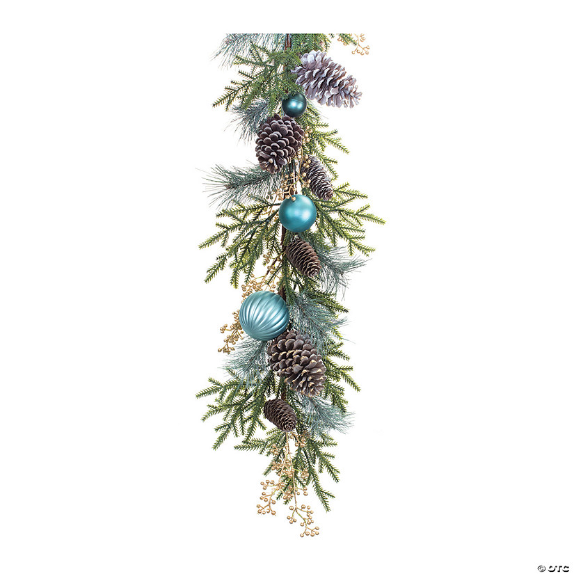 Decorated Holiday Pine Garland 6' L Plastic Image
