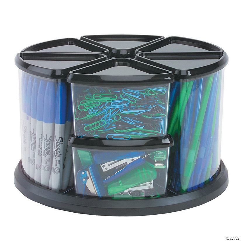 Deflecto&amp;#174; Carousel Organizer, 9-Bin, Black Image