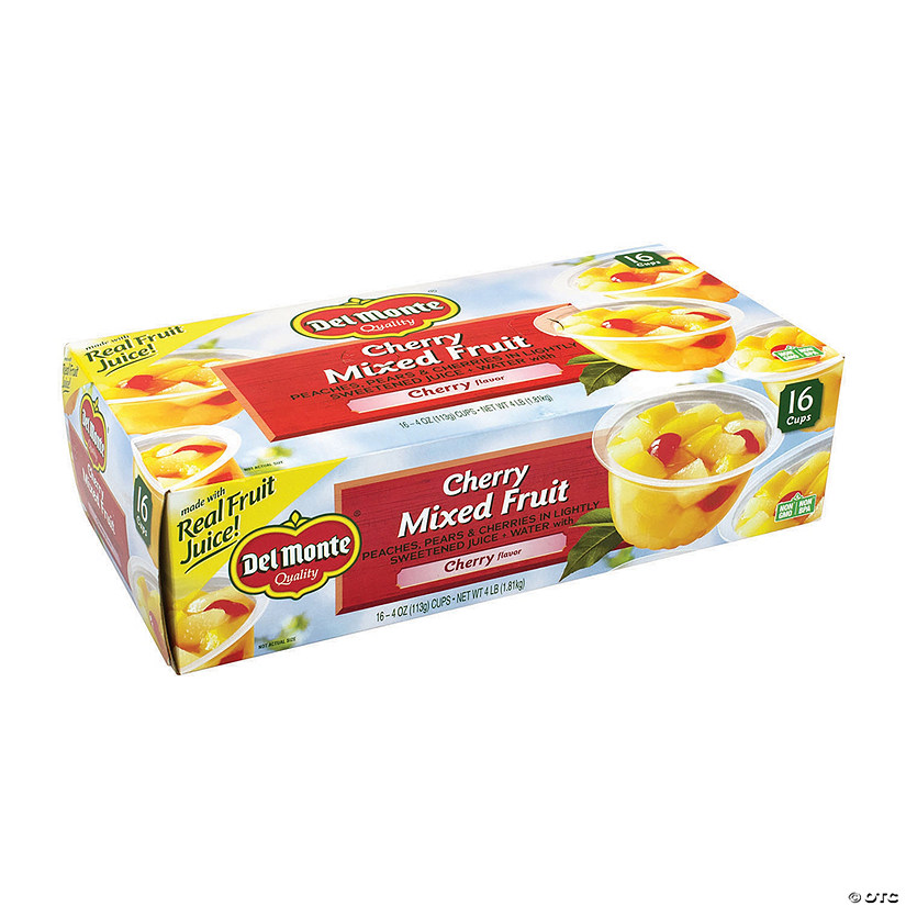 DEL MONTE Cherry Mixed Fruit Cups, 4 oz, 16 Count