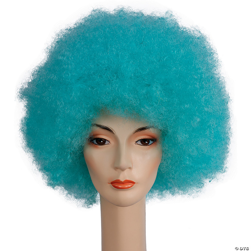 Deluxe Afro Wig, Sky Blue Image