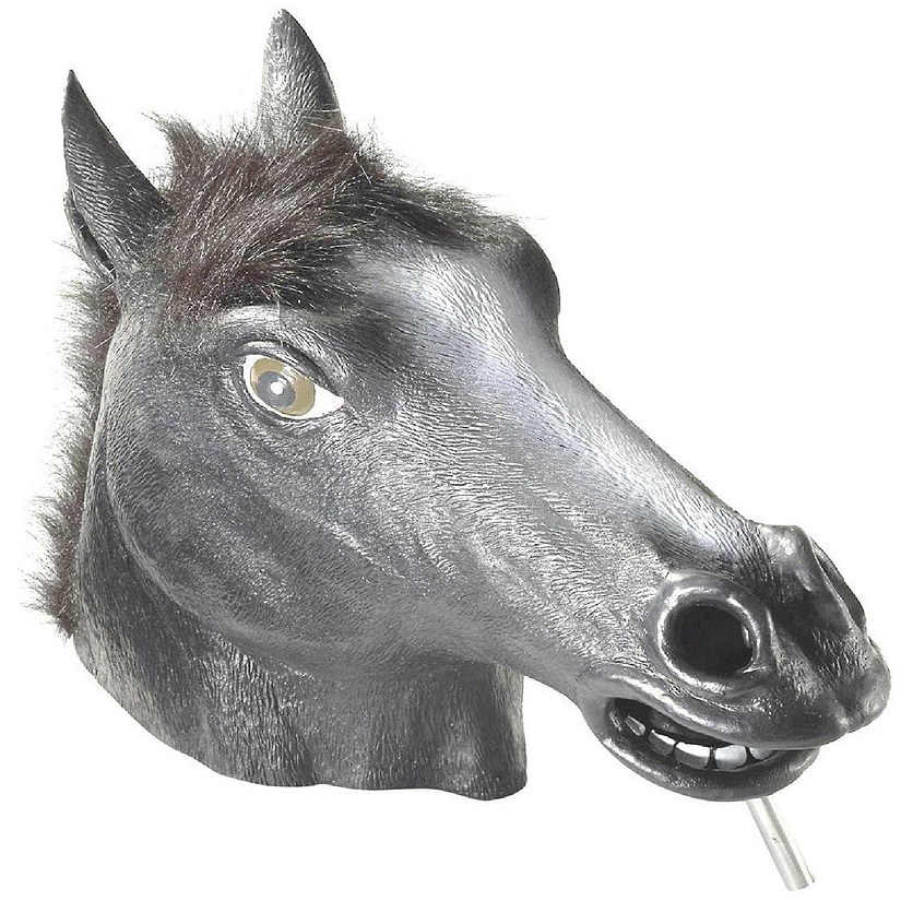 Deluxe Black Latex Horse Mask Image
