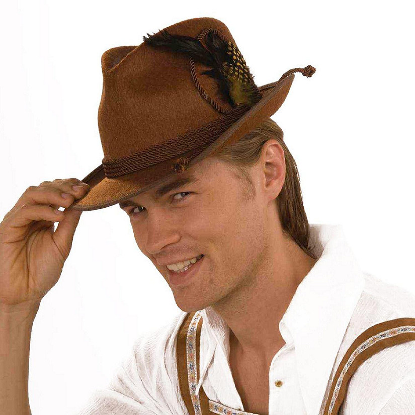 Deluxe Brown German Oktoberfest Costume Hat Image