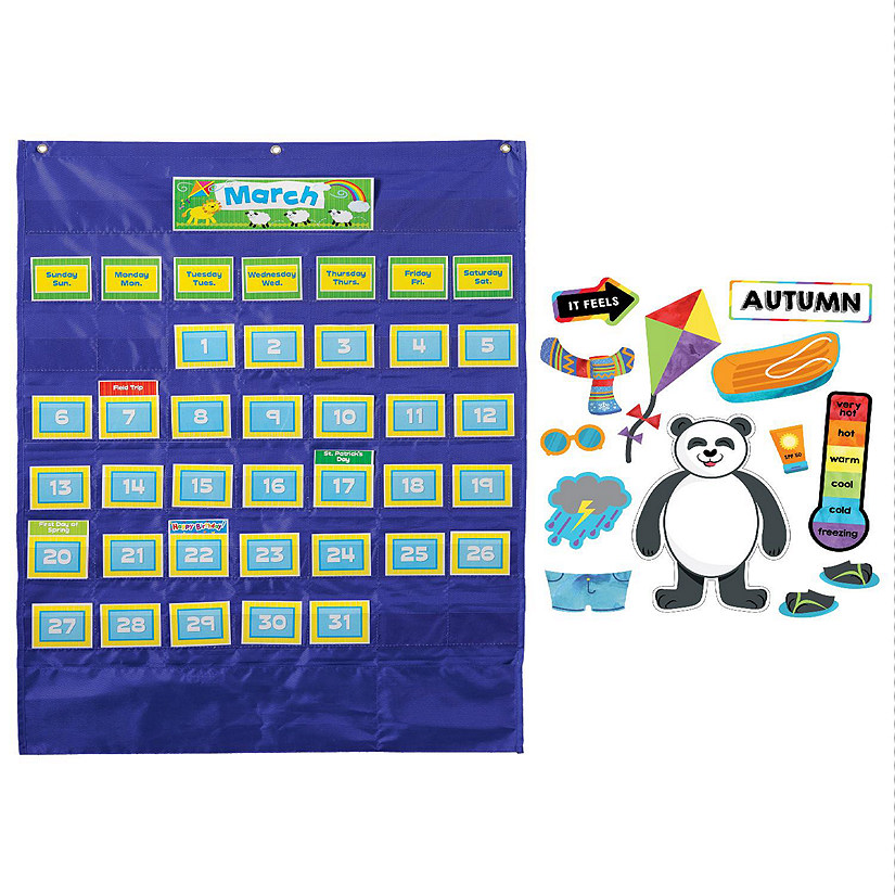 Deluxe Calendar Pocket Chart and Weather Set Image