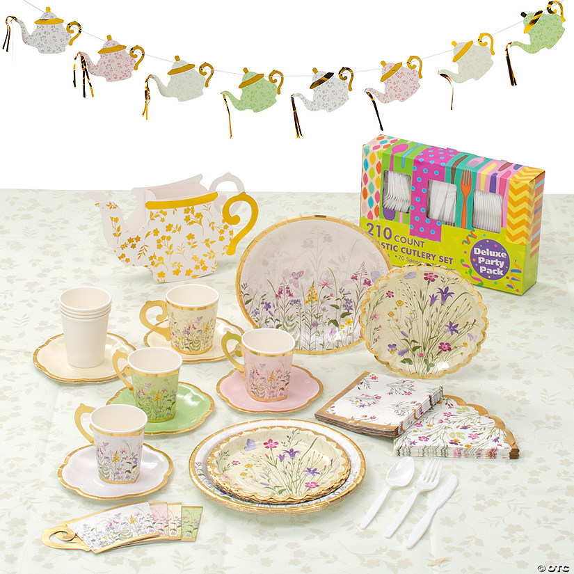 Deluxe Cottagecore Tableware Kit for 8 Guests Oriental Trading