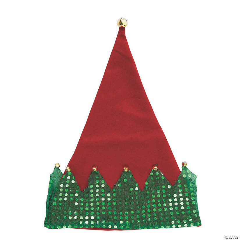 Deluxe Elf Hats with Jingle Bells - 12 Pc. Image