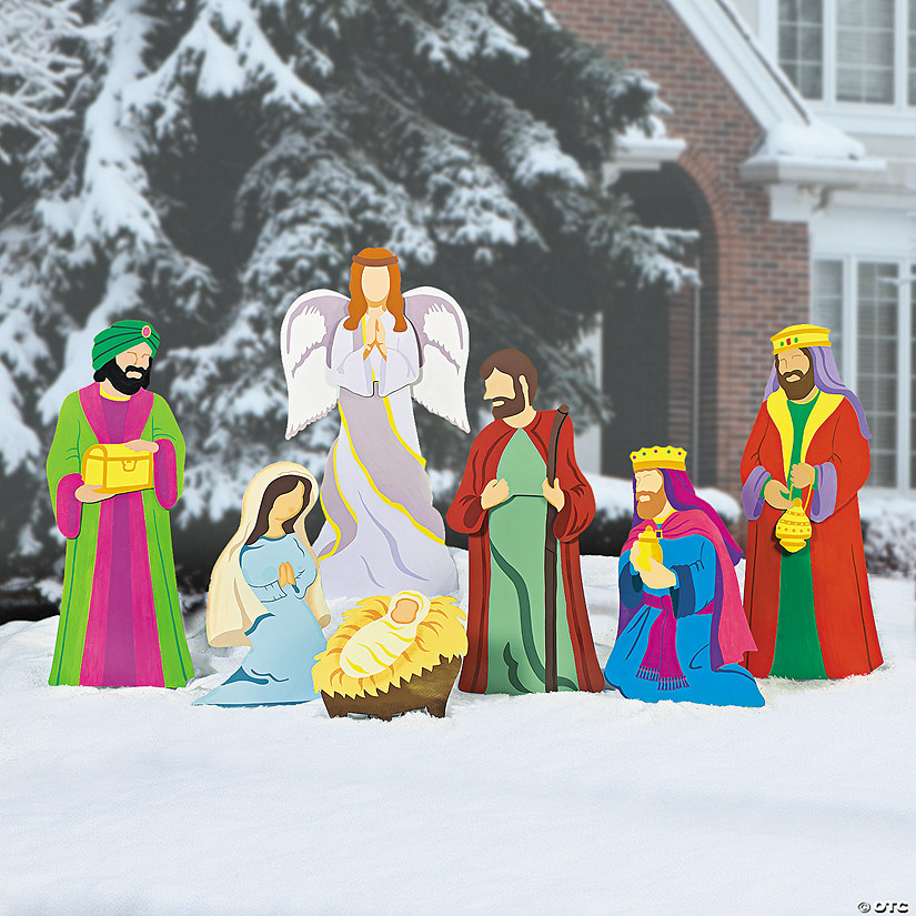 Deluxe Nativity Scene Yard Stakes Oriental Trading
