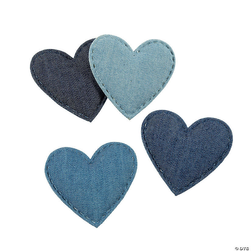 Denim Heart Shapes &#8211; 12 Pc. Image