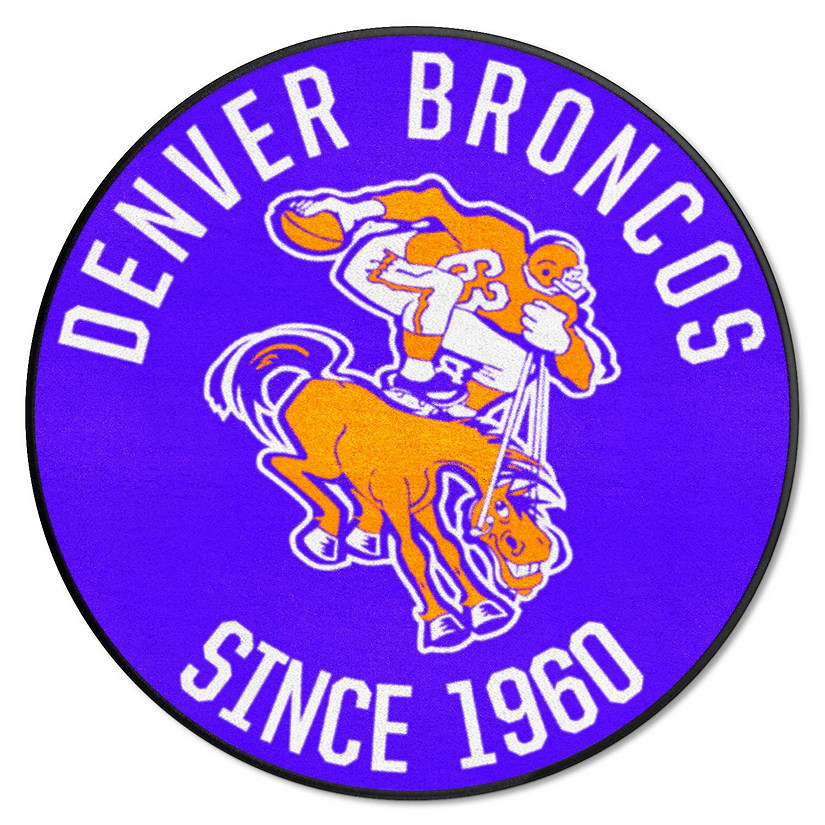 Denver Broncos Roundel Rug - 27in. NFL Retro Logo, Bucking Bronco Logo ...