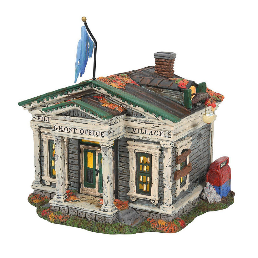 Department 56 Halloween Village Ghost Office Lighted Building 8.6 Inch 6009777 Image