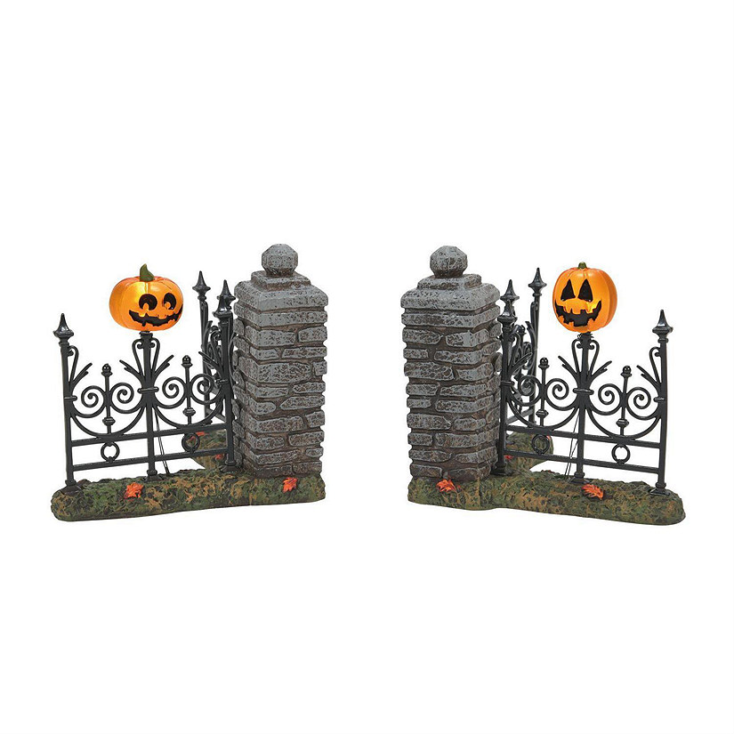 Department 56 Halloween Village Jack O Lantern Lit Fence Corners 3 Inch 6007702 Image