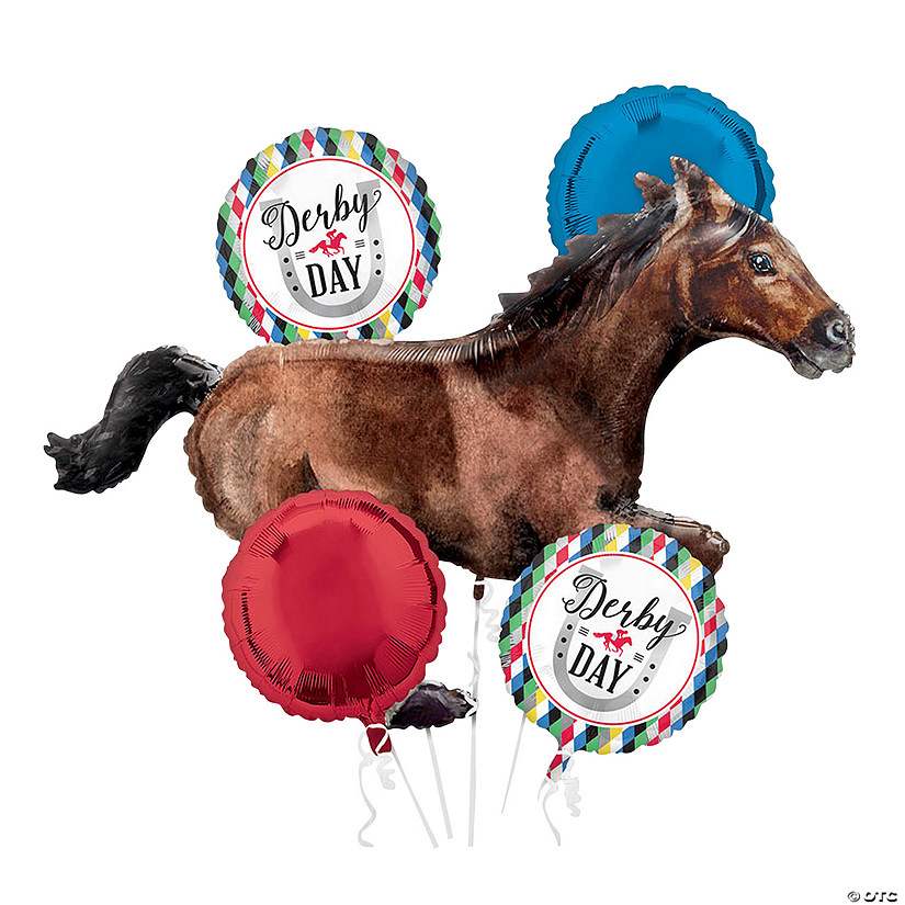 Derby Day Mylar Balloon Bouquet 5 Pc. Oriental Trading