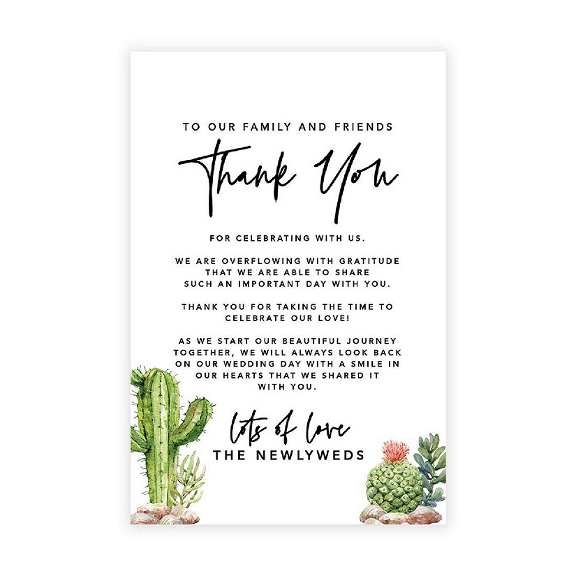 Desert Chic Cacti TY Card 4x6IN 56PC Image