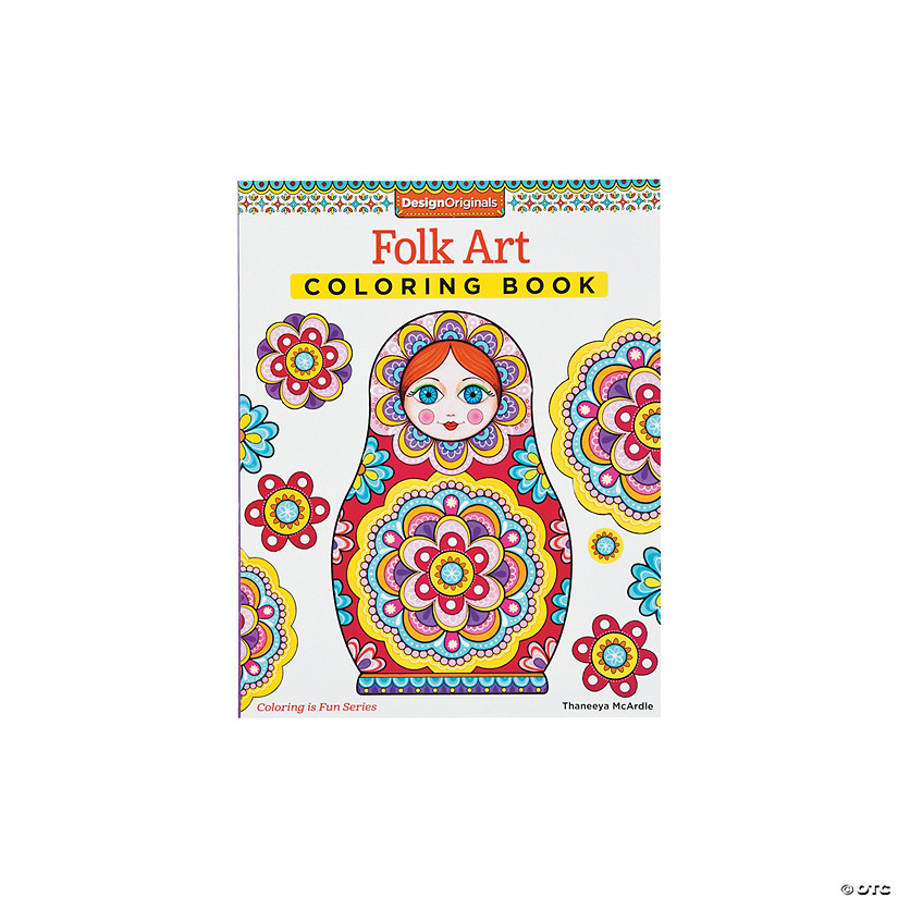 Design Originals Folk Art Adult Coloring Book Discontinued