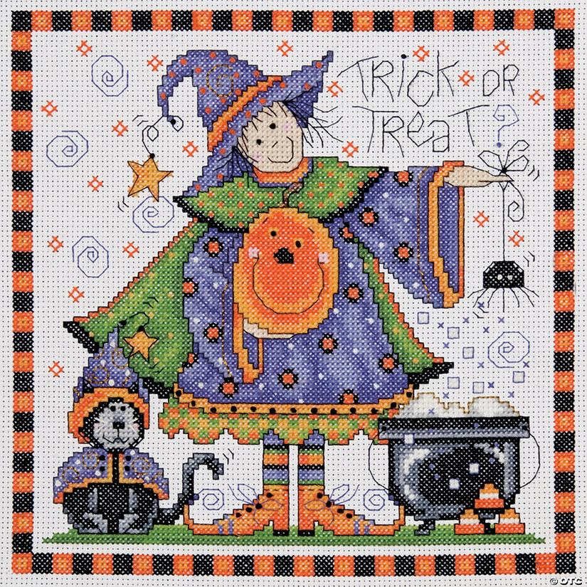 Design Works Counted Cross Stitch Kit 8"X8" - Trick Or Treat Image