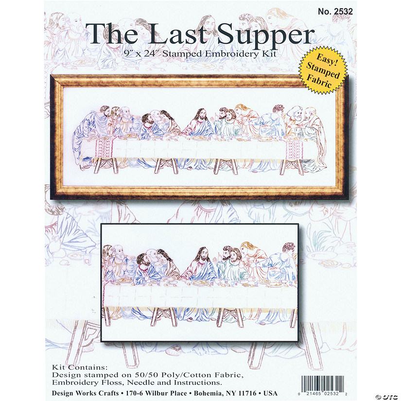 Design Works Stamped Embroidery Kit 9"X24"- Last Supper Image