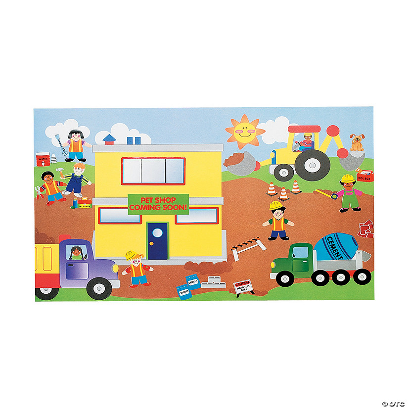 Design Your Own! Giant Construction Site Sticker Scenes Oriental Trading