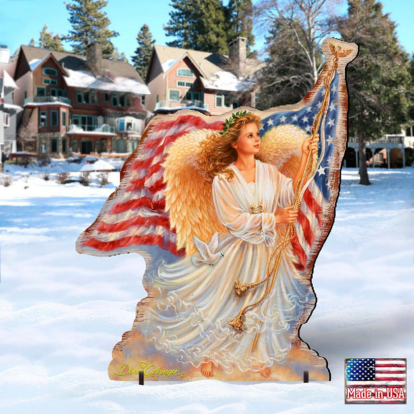 Designocracy American Freedom Angel Holiday Outdoor Decor by D. Gelsinger American Christmas Decor Image