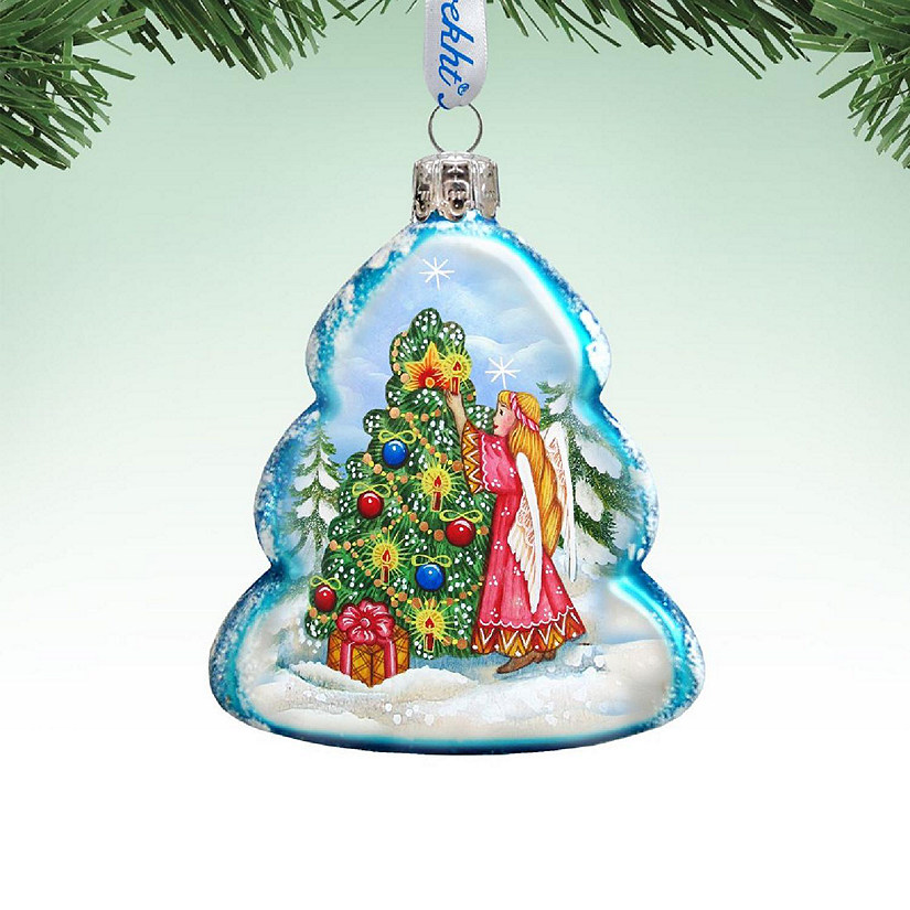 Designocracy Angelic Tree Mercury Glass Ornament Nativity Holiday Decor Image
